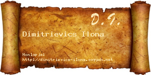 Dimitrievics Ilona névjegykártya