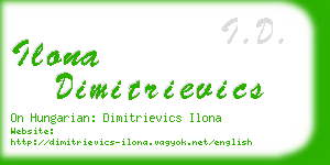 ilona dimitrievics business card